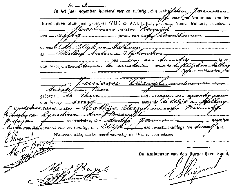 19240105 ovl akte 3 J Verzijl ev A v Veen